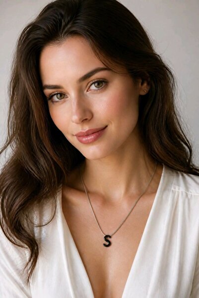 Monalisa Home Silver Color Steel Letter''s'' Flat Chain Necklace
