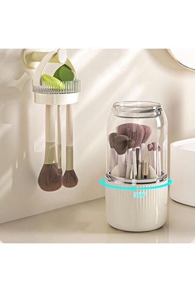 NALACAL 360° Rotating Makeup Brush Holder Organizer, Makeup Brush Holder with...