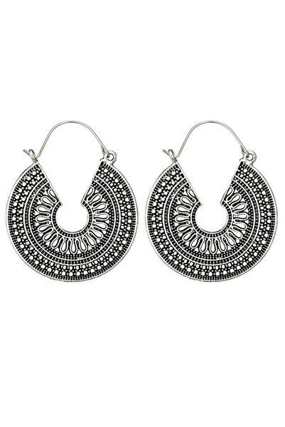 VeeShop Ethnic earrings, round cut flower