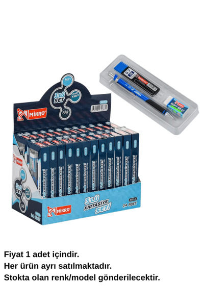 Mikro ST.3003-3 Kırtasiye Seti 0.7 mm – Versatil Kalem, Uç ve Silgi Seti