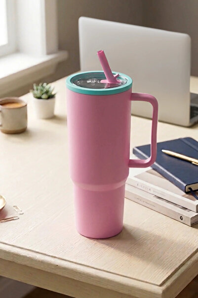 NESS HOME 1300 ml Big Mug Kulplu Pipetli Büyük Boy Suluk Matara