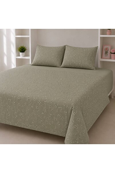 Aysima Home Collection %100 Pamuk Lastikli Çift Kişilik Nevresim Takımı Yumuşak Dokulu 4 Parça