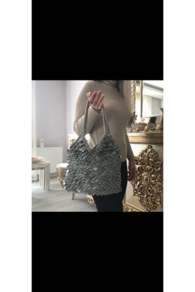 ARTTMACRAME Women's Sequined Hand-Knitted Bag – Stylish for Daily Use, Handma...