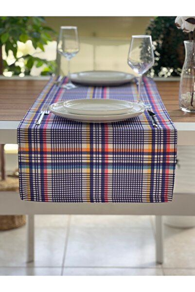 desenizmir Colorful Plaid Pattern, Digital Printed Runner