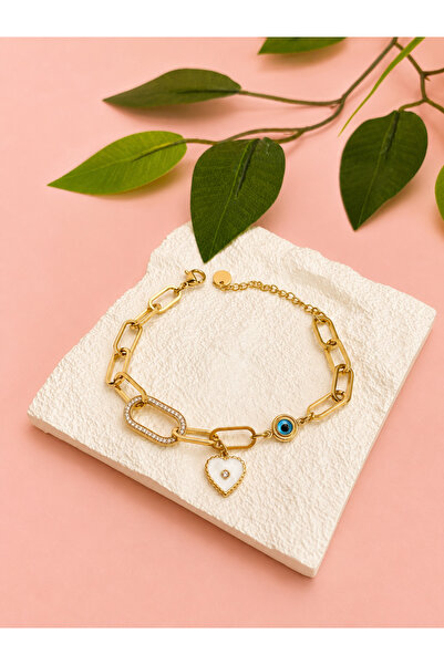 FLAWSOME JEWELRY STORE Heart Anti-tarnish Steel Bracelet