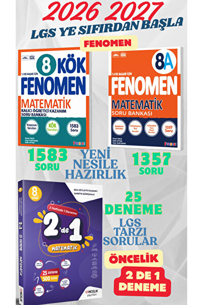 Fenomen Yayıncılık 2027 LGS 8. SINIF MATEMATİK ÖGRENME SETİ - KÖK MATEMATİK A...
