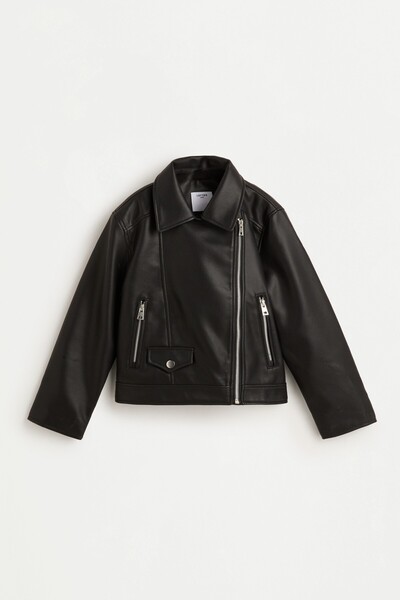 LEFTIES Suni deri biker ceket