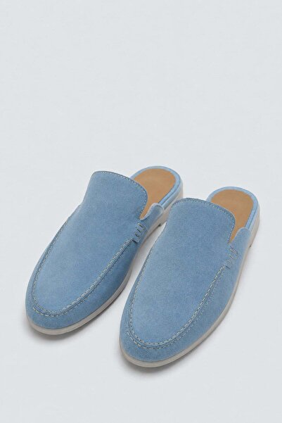 Antioch Baby Blue Thick Soled 100% Suede Sabo