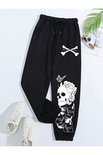 classy moda Unisex Floral Motif Front Printed Baggy Trousers