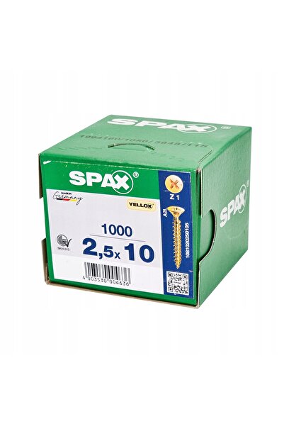 ABC SPAX Șuruburi Universale Spax 2.5 X 10 1000 Bucăți Pz1