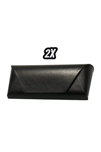 OEM Toc ochelari negru -2buc, piele ecologica, semirigid, model elegant , int...