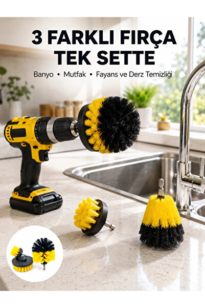ARMÜZ Drill Head Suitable for Bathroom, Kitchen, Rim and Tile Cleaning