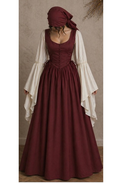Asushvintage فستان الفترة