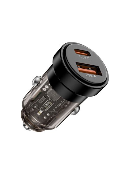Tech-Protect CC03 Încărcător auto USB-A/USB-C PD 30W QC 3.0 Negru