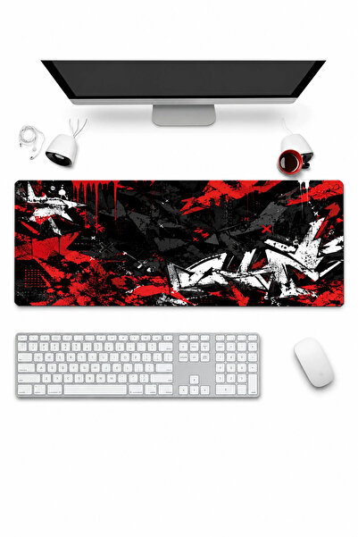 SonicTouch لوحة مفاتيح وماوس باد مقاس 32 × 70 سم، قاعدة غير قابلة للانزلاق وم...