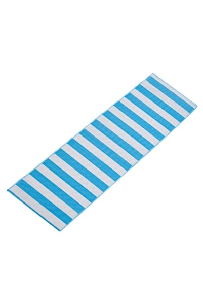ivokid Saltea de plajă rulabilă din plastic, albastră cu dungi albe, 180x60cm