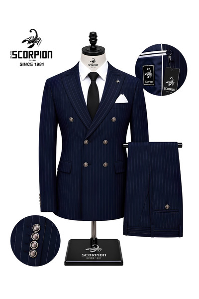 Plus Scorpion Costum Bărbați Premium 2 Piese, Costum Clasic Stil Italian, Set...