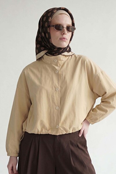 Levidor Bitter Brown Polka Dot Twill Silk Scarf