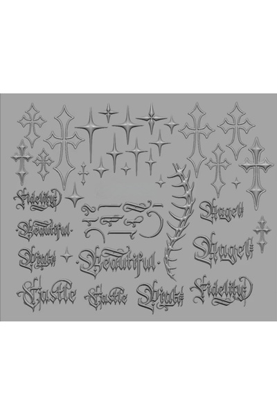 Choice ML-25 Gothic Dark Style Nail Art Mold with 3D Cross Lettering Silicone...