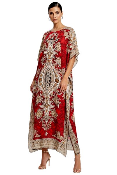 NO BRAND Women's Elegant Printed Kaftan Dress