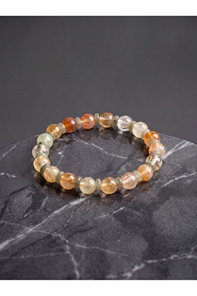 OSMANLI DEĞERLİ TAŞ Citrine - Labradorite Natural Stone Bracelet (8 mm) - Ser...