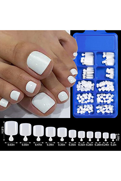 Choice J120PCS(bai) 120 Pieces 12 Sizes Press on Toenails Glossy White Press ...