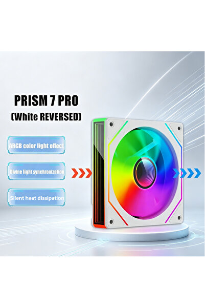 choice2 مروحة تبريد هيكل A-RGB بيضاء أخرى من نوع Reverse Prism 7PRO بمرآة جان...
