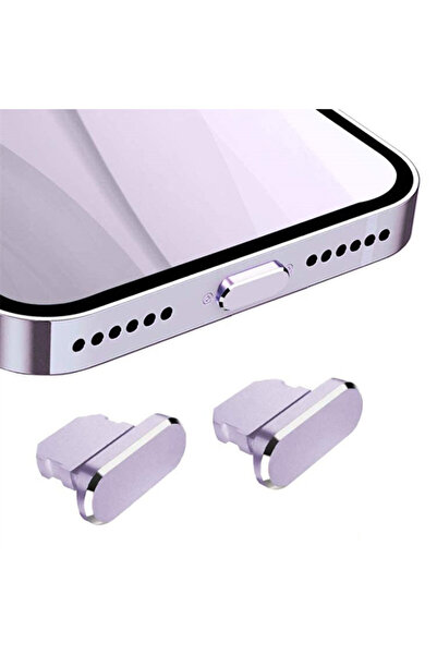 Choice26 2PCS Purple Metal Dust Plug For iPhone 13 12 11 8 7 Protective Charg...