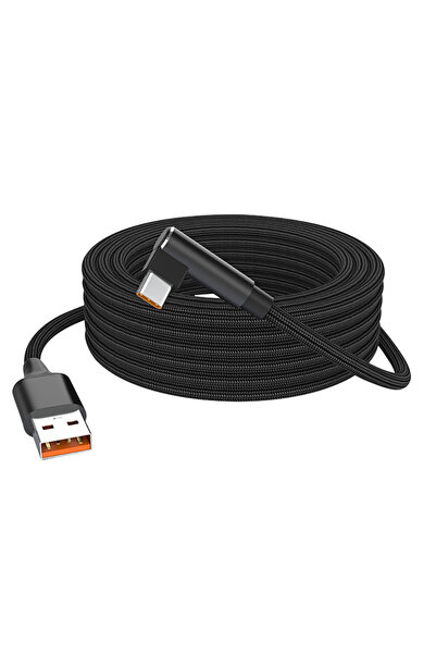 Choice7 كابل بيانات USB إلى Type C بطول 8 متر أسود 6 أمبير، كابل شحن سريع للك...