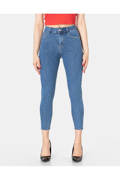 NO BRAND Blugi de damă elastici, culoare deschisă, model tub 2059 W25