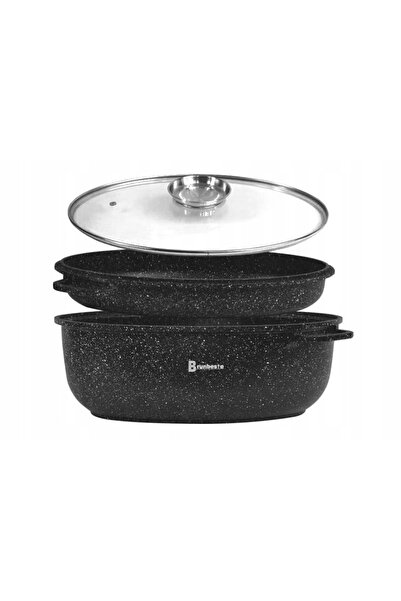 Brunbeste Tigaie antiaderentă cu strat de marmură 8.0L 38CM 3 EL.