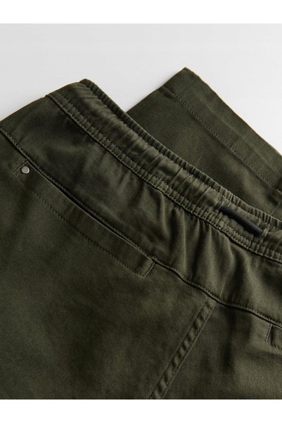 NO BRAND Pantaloni jogger verde închis, clasici, din bumbac elastic, Reserve S