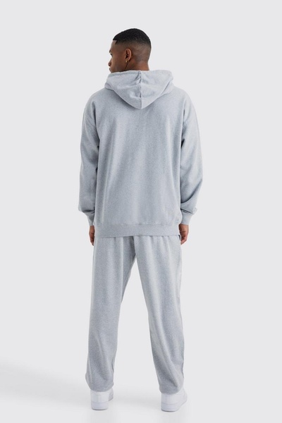 NO BRAND Hanorac gri cu glugă, cu buzunar, mâneci lungi, Boohooman L
