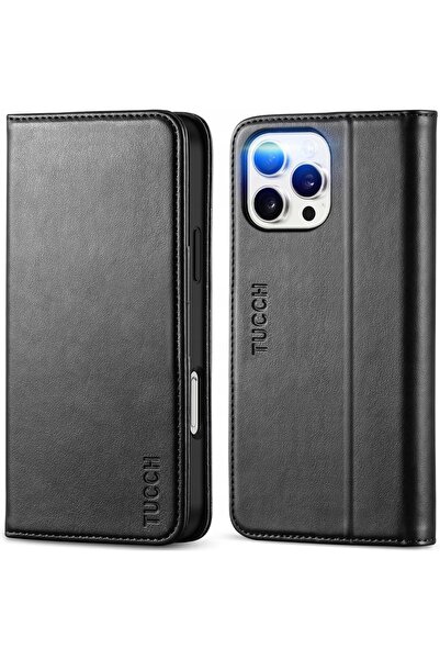 NO BRAND Husă tip carte din piele Tucch pentru iPhone 16 Pro, portofel, RFID,...