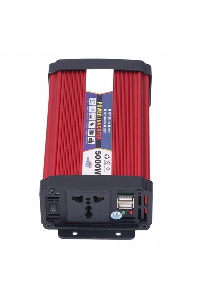 NO BRAND Invertor auto de putere 5000W, 12V la 220V, cu port USB