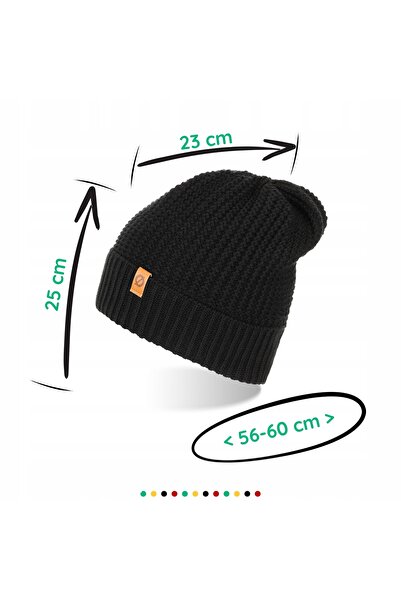 Brødrene Set 2 în 1: Căciulă și fular clasic de iarnă pentru bărbați, negru, ...