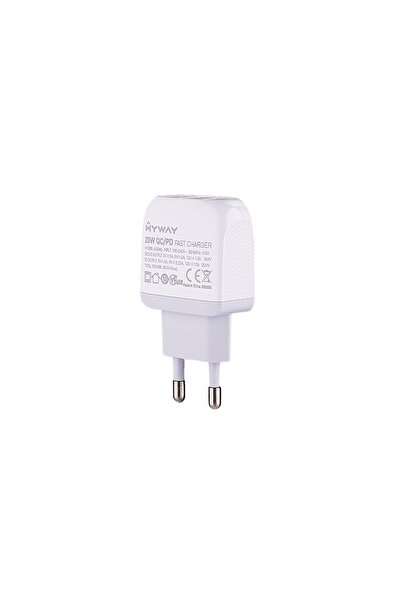 NO BRAND Încărcător de perete rapid robust Wayme 20W USB-C PD + QC3.0