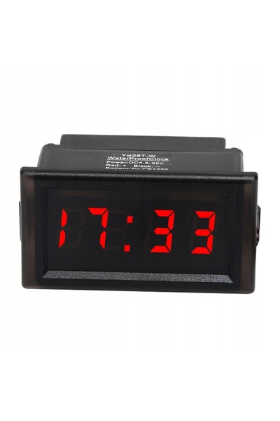 NO BRAND Ceas electronic LED roșu pentru mașină, DC 4.5-30V, impermeabil