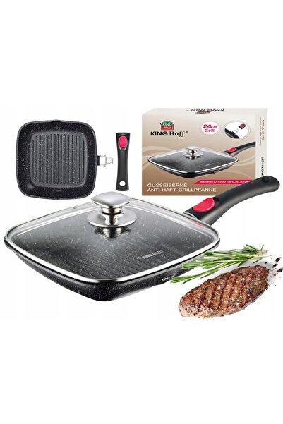 Kinghoff Tigaie grill STONE cu capac 28 INDUCTIE KH-1511