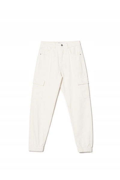 NO BRAND Pantaloni jogger din denim alb de bumbac, la modă pentru băieți, cu ...