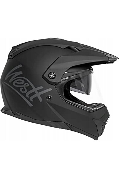 NO BRAND CASCA DE MOTOCICLETĂ CU VIZIERĂ WESTT CROSS X W-004B, MĂRIME S, NEGRU