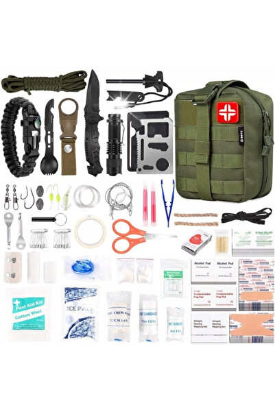 NO BRAND Kit de supraviețuire - Rucsac tactic de supraviețuire 216 în 1 Echip...