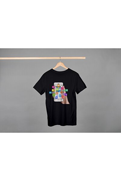 Noname Tricou Unisex Bumbac Premium Casual " Social media telefon " Inscriptie
