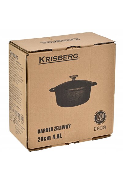 KRISBERG Oală pentru tocană cu capac, rezistentă, pentru inducție, 4.8L, 26CM...