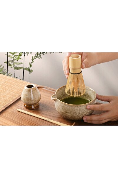 NO BRAND Set cadou pentru ceai Matcha: Suport pentru ceainic cu ciucure, Ling...