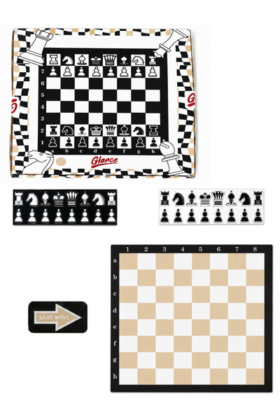 GLANCE Chess Set Beige ,Foldable Magnetic Chess,Game for Kids,Adults and Begi...