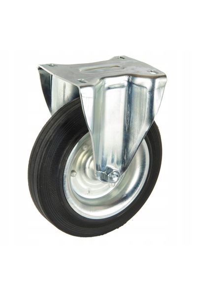 NO BRAND Roată metal-cauciuc cu carcasă fixă 200mm 63