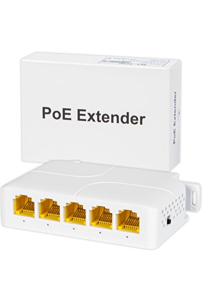 NO BRAND Extender Switch PoE pentru camere, 5 porturi, 1 intrare PoE, 4 ieșir...