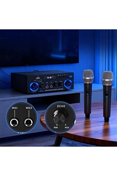 NO BRAND Amplificator Karaoke Hifi de 800W, USB SD BT, Amplificator de mare p...