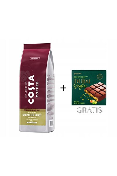NO BRAND Boabe de cafea Costa Pro Bright 1kg + Ciocolată cu fistic 100g
